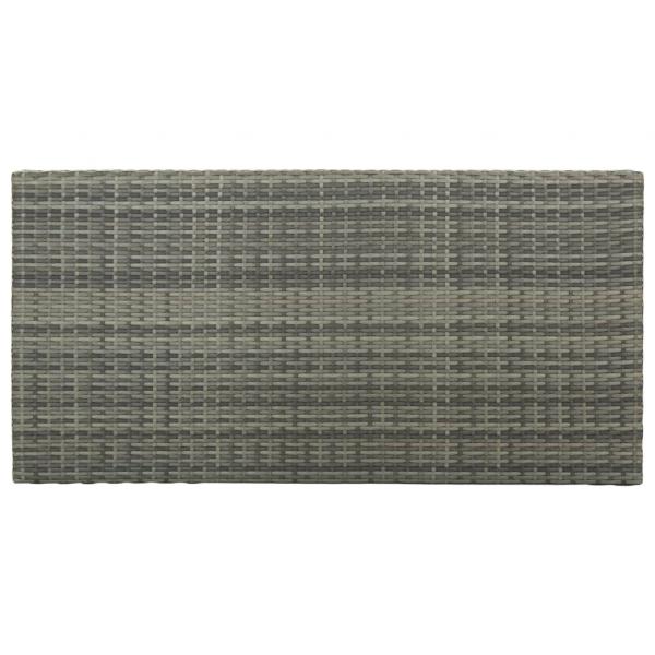 Bartisch mit Regal Grau 120x60x110 cm Poly Rattan  