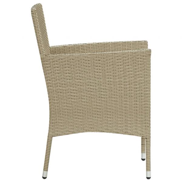 Garten-Essstühle 2 Stk. Poly Rattan Beige