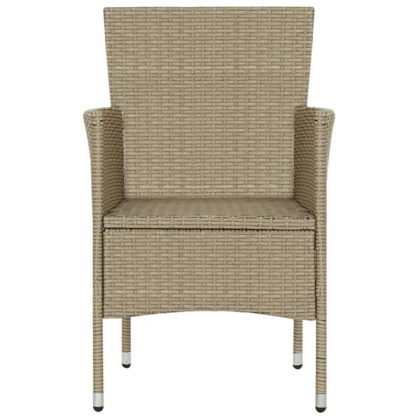 Garten-Essstühle 2 Stk. Poly Rattan Beige