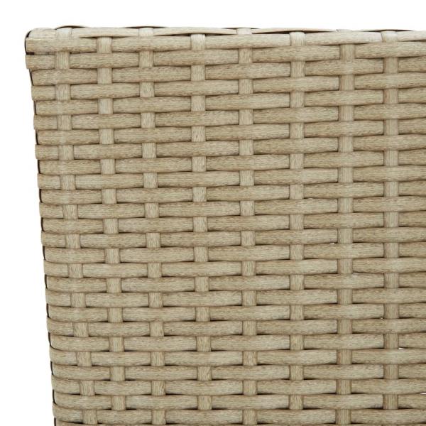 Garten-Essstühle 2 Stk. Poly Rattan Beige