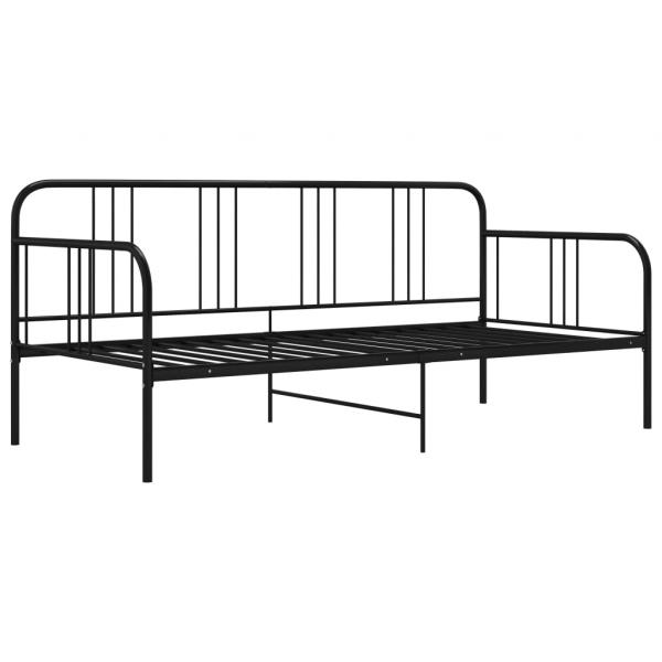 Schlafsofa Bettgestell Schwarz Metall 90x200 cm