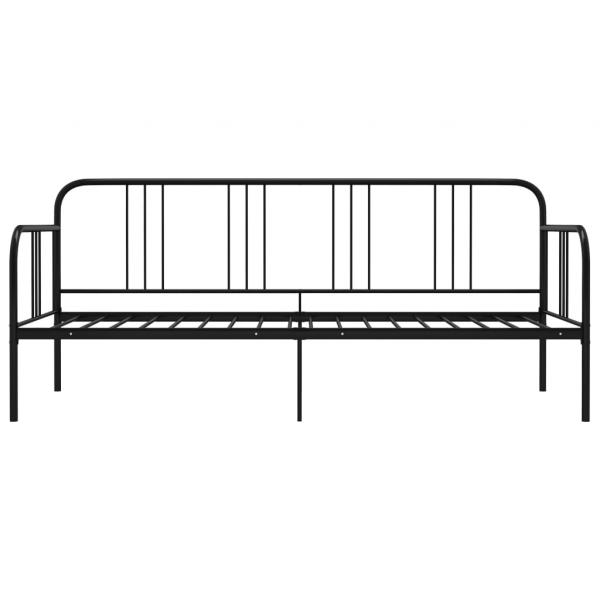 Schlafsofa Bettgestell Schwarz Metall 90x200 cm