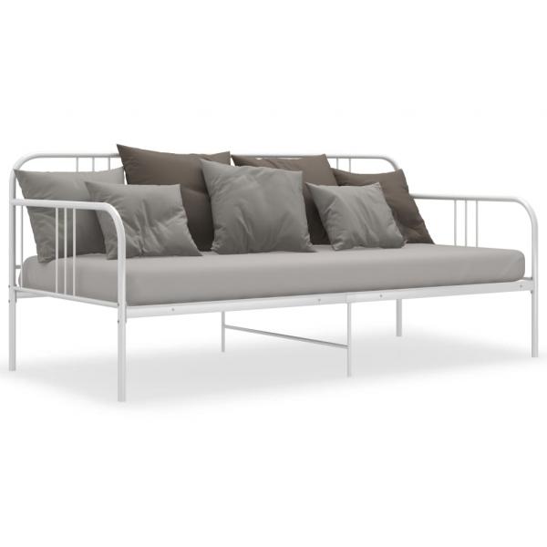 Schlafsofa Bettgestell Weiß Metall 90x200 cm