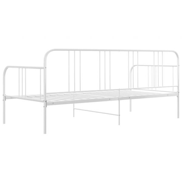 Schlafsofa Bettgestell Weiß Metall 90x200 cm