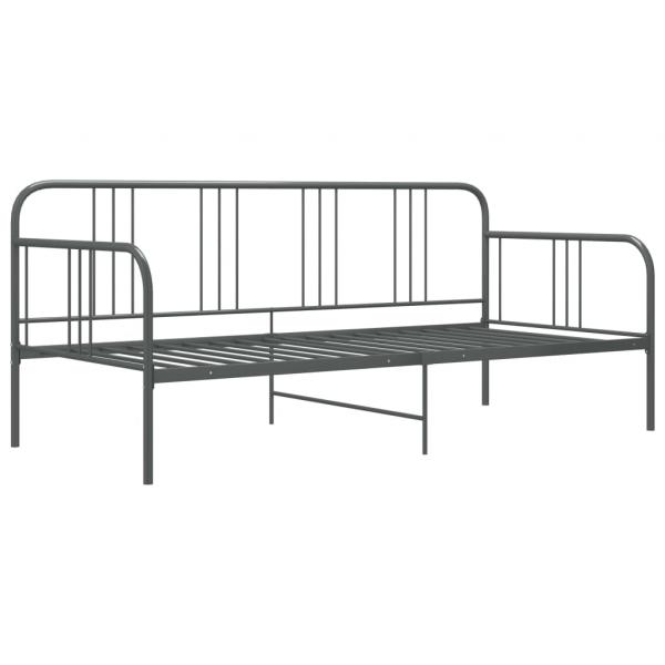 Schlafsofa Bettgestell Grau Metall 90x200 cm