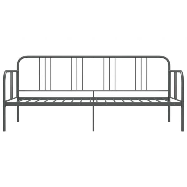 Schlafsofa Bettgestell Grau Metall 90x200 cm