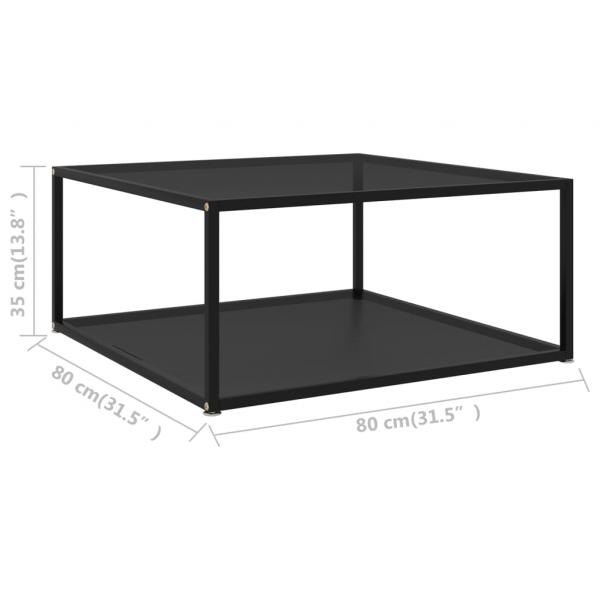 Couchtisch Schwarz 80x80x35 cm Hartglas