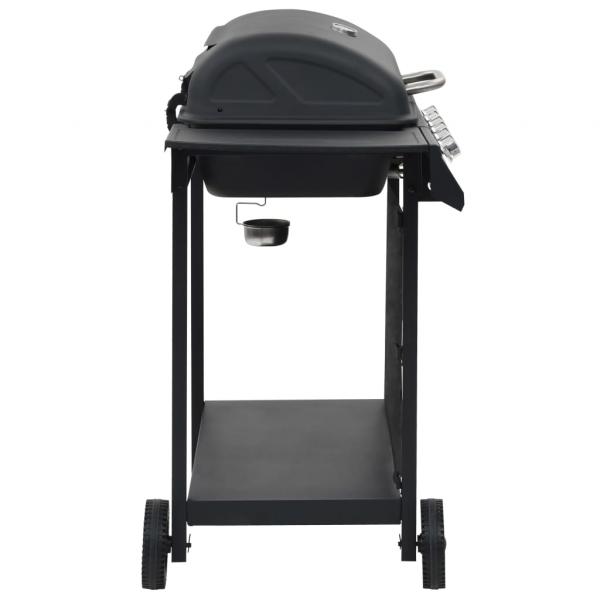 Gasgrill mit 6 Flammen Stahl Schwarz