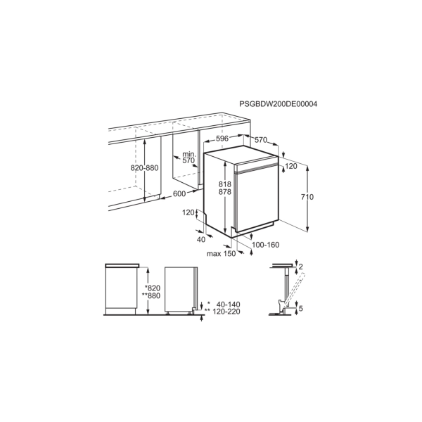 AEG FUS5360CZM Unterbau-Geschirrspüler, 60 cm breit, 13 Maßgedecke, AirDry Technologie, TimeSaver, edelstahl