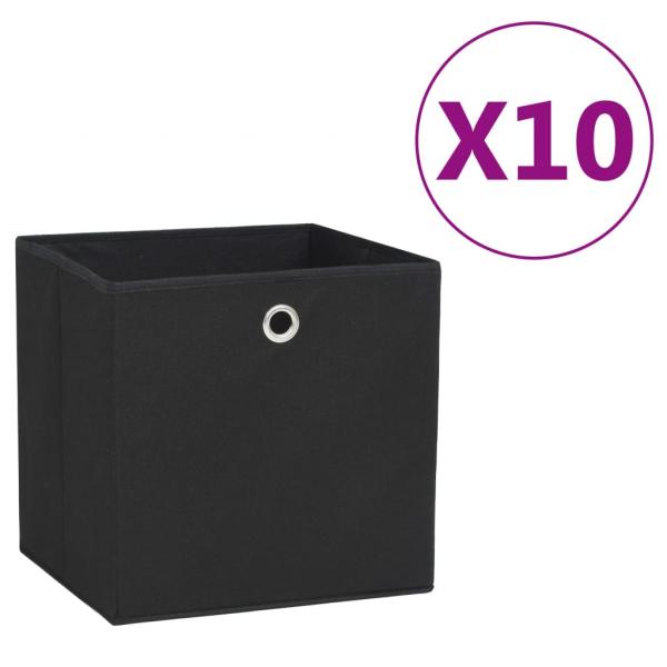 ARDEBO.de - Aufbewahrungsboxen 10 Stk. Vliesstoff 28x28x28 cm Schwarz