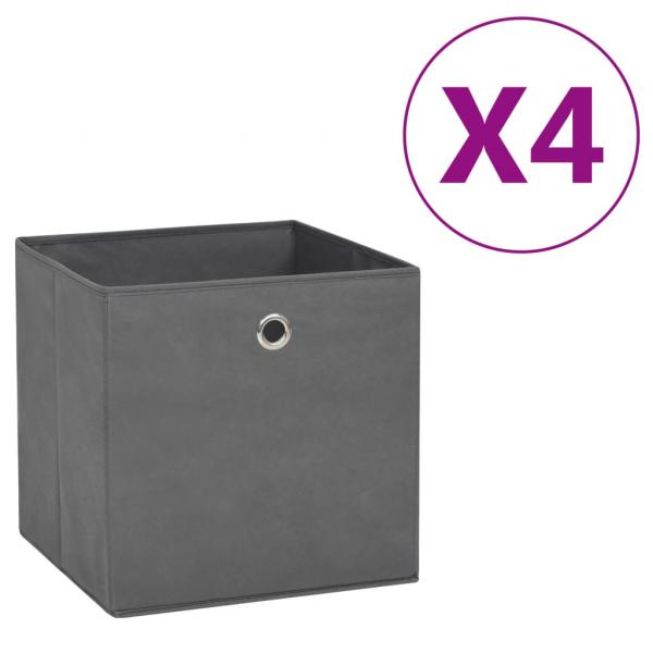 ARDEBO.de - Aufbewahrungsboxen 4 Stk. Vliesstoff 28x28x28 cm Grau