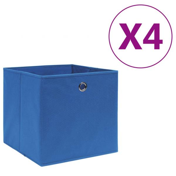 ARDEBO.de - Aufbewahrungsboxen 4 Stk. Vliesstoff 28x28x28 cm Blau