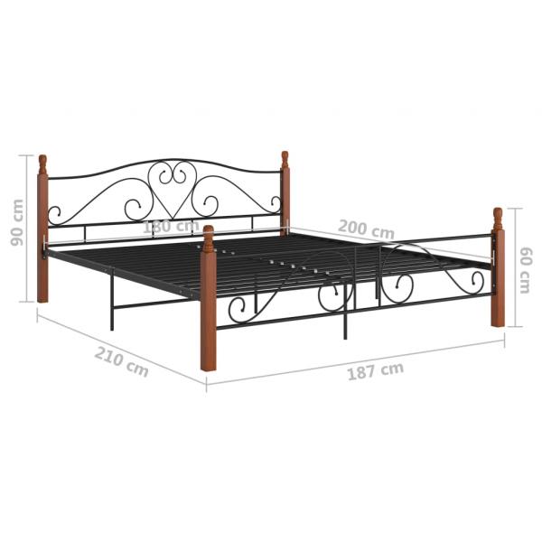 Bettgestell Schwarz Metall 180x200 cm