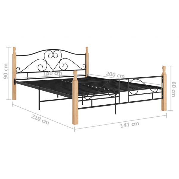 Bettgestell Schwarz Metall 140x200 cm