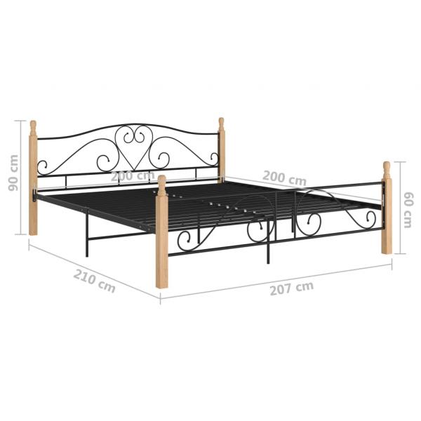 Bettgestell Schwarz Metall 200x200 cm