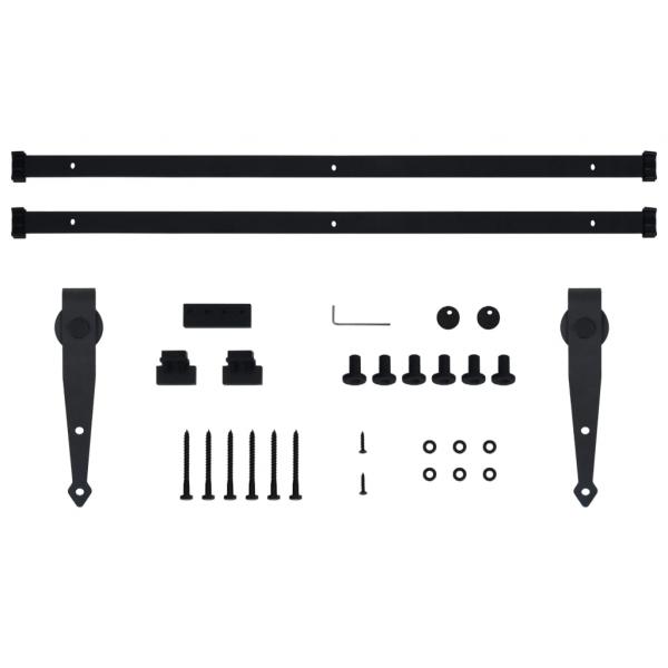 Mini Schiebetürbeschlag Set für Schranktüren Carbonstahl 183 cm