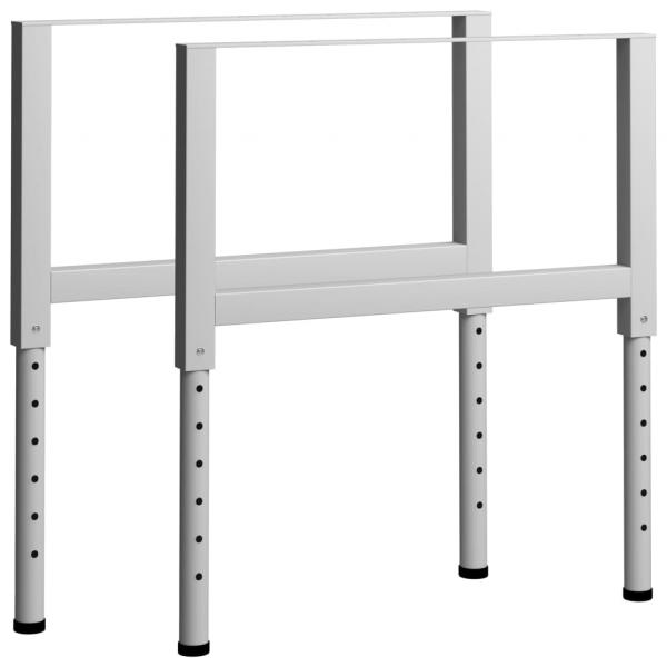 ARDEBO.de - Werkbankgestell Verstellbar 2 Stk. Metall 85x(69-95,5) cm Grau