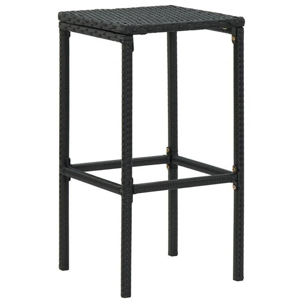 Barhocker mit Kissen 4 Stk. Schwarz Poly Rattan