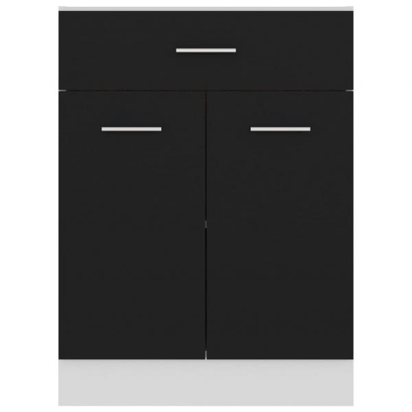 Schubunterschrank Schwarz 60x46x81,5 cm Holzwerkstoff