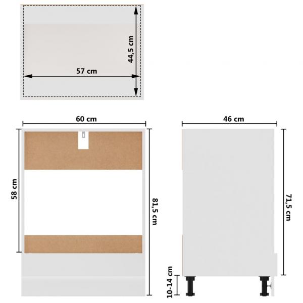 Herdumbauschrank Weiß 60x46x81,5 cm Holzwerkstoff