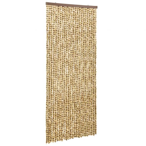 Insektenschutz-Vorhang Beige und Braun 90x220 cm Chenille