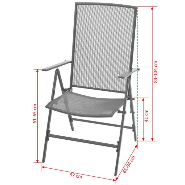 Stapelbare Gartenstühle 2 Stk. Stahl Grau