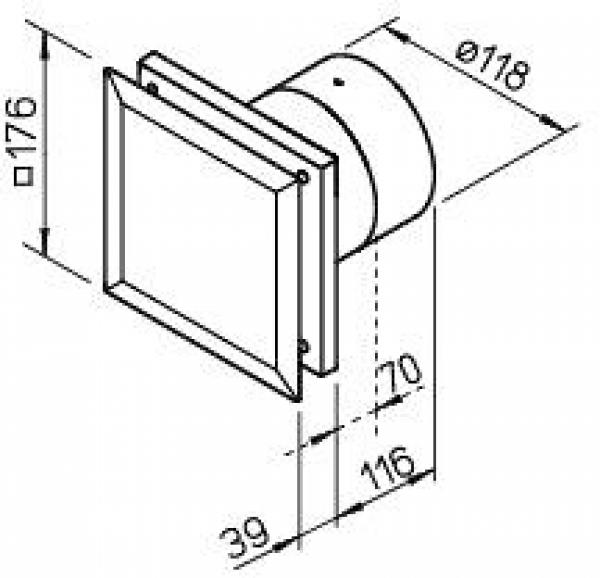 Helios MiniVent M1/120 F Kleinlüfter, zweistufig, Feuchtesteuerung (6364)