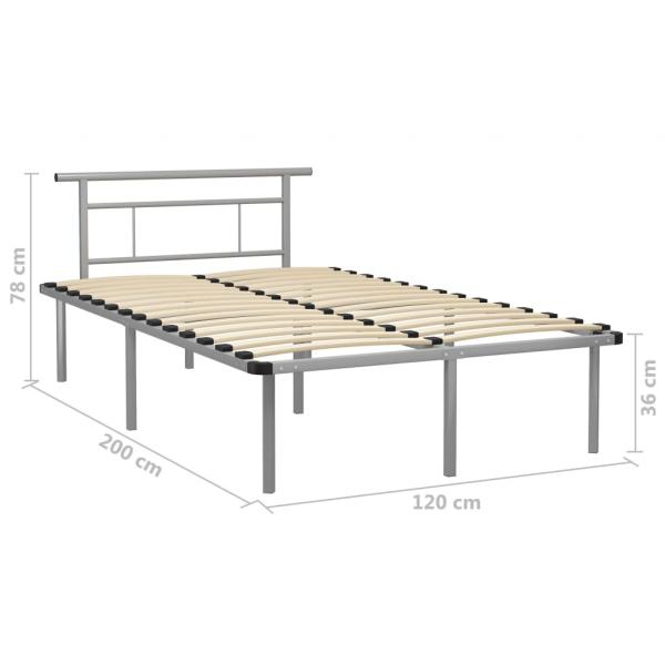 Bettgestell Grau Metall 120x200 cm