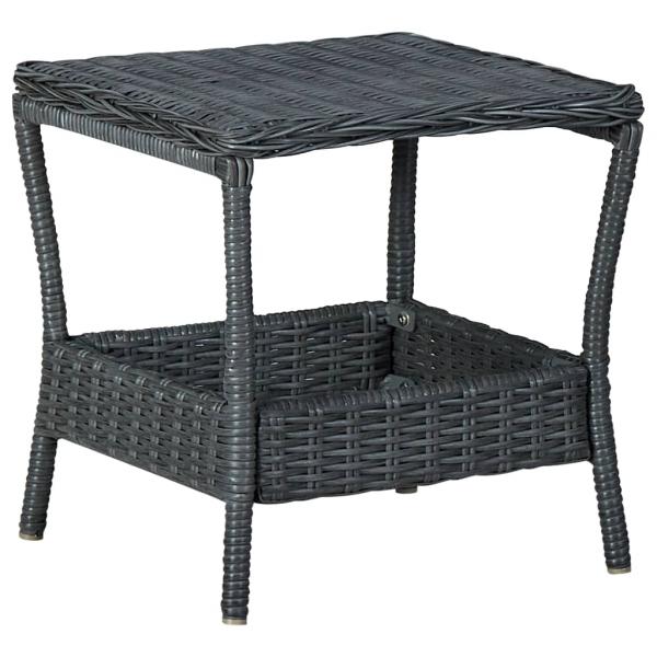 ARDEBO.de - Gartentisch Dunkelgrau 45x45x46,5 cm Poly Rattan 