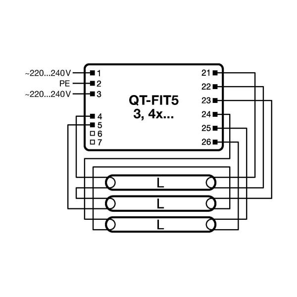 LEDVANCE Quicktronic QT-FIT5 3X14,4X Elektronisches Vorschaltgerät 62W
