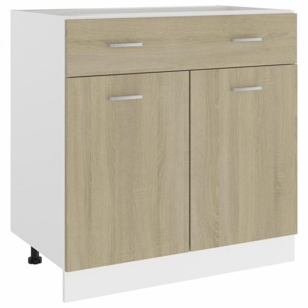 ARDEBO.de - Schubunterschrank Sonoma-Eiche 80x46x81,5 cm Holzwerkstoff