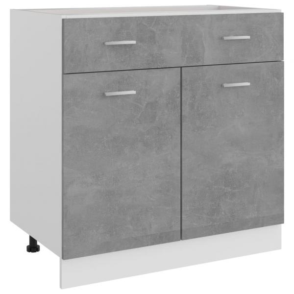 ARDEBO.de - Schubunterschrank Betongrau 80x46x81,5 cm Holzwerkstoff