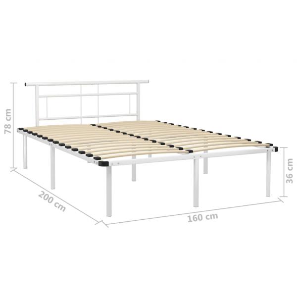 Bettgestell Weiß Metall 160x200 cm 