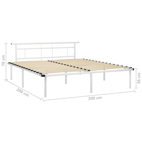 Bettgestell Weiß Metall 200x200 cm