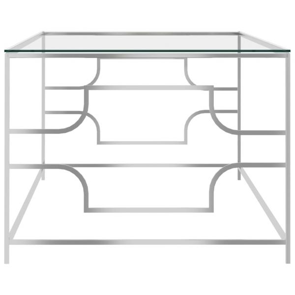 Couchtisch Silbern 120x60x45 cm Edelstahl und Glas