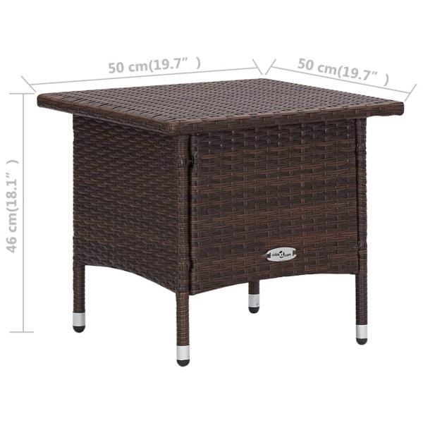 3-tlg. Garten-Lounge-Set mit Auflagen Poly Rattan Braun