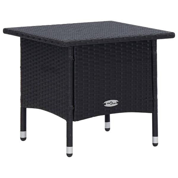 2-tlg. Garten-Lounge-Set mit Kissen Poly Rattan Schwarz