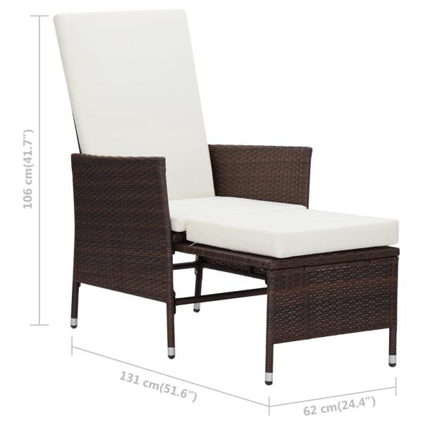 2-tlg. Garten-Lounge-Set mit Kissen Poly Rattan Braun