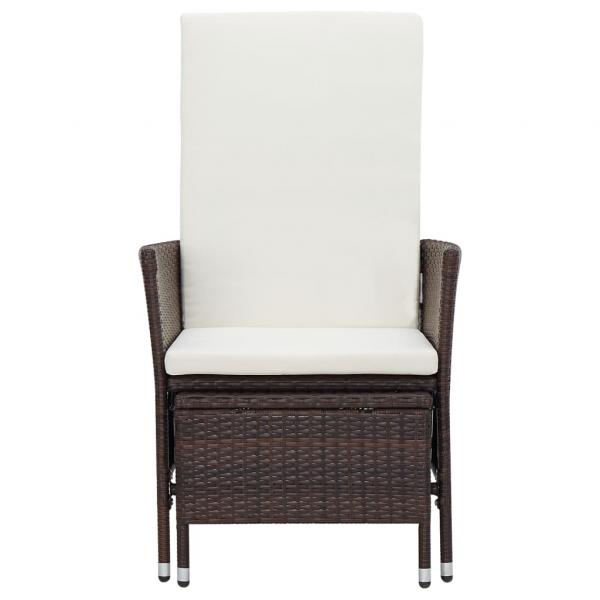 2-tlg. Garten-Lounge-Set mit Kissen Poly Rattan Braun