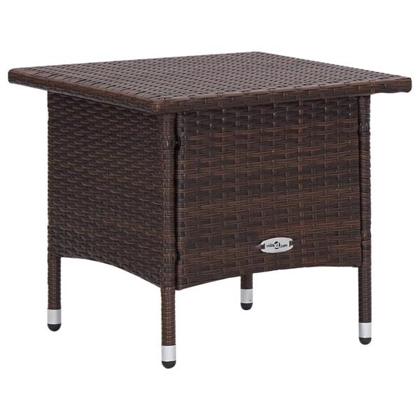 2-tlg. Garten-Lounge-Set mit Kissen Poly Rattan Braun