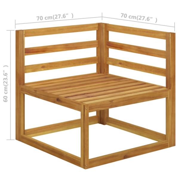 2-tlg. Sofa-Set mit dunkelgrauen Kissen Akazie Massivholz 