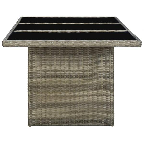 Gartentisch Braun Poly Rattan und Hartglas