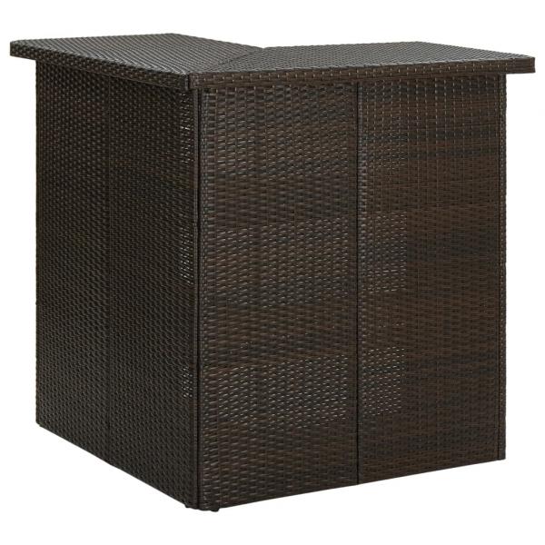 ARDEBO.de - Eck-Bartisch Braun 100x50x105 cm Poly Rattan  