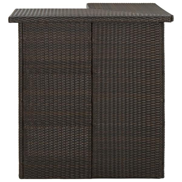 Eck-Bartisch Braun 100x50x105 cm Poly Rattan  