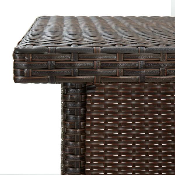 Eck-Bartisch Braun 100x50x105 cm Poly Rattan  