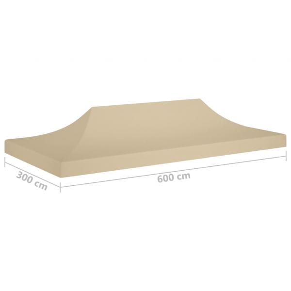 Partyzelt-Dach 6x3 m Beige 270 g/m² 