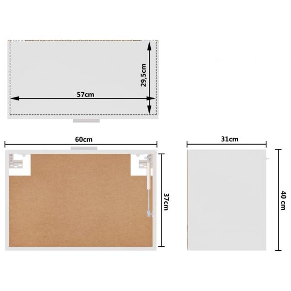 Hängeschrank Weiß 60x31x40 cm Holzwerkstoff