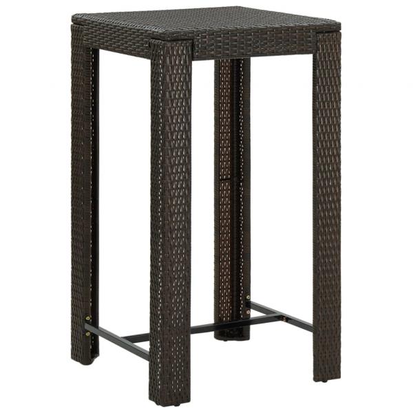 ARDEBO.de - Garten-Bartisch Braun 60,5x60,5x110,5 cm Poly Rattan