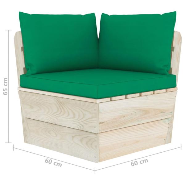 Garten-Palettensofa 3-Sitzer mit Kissen Fichtenholz