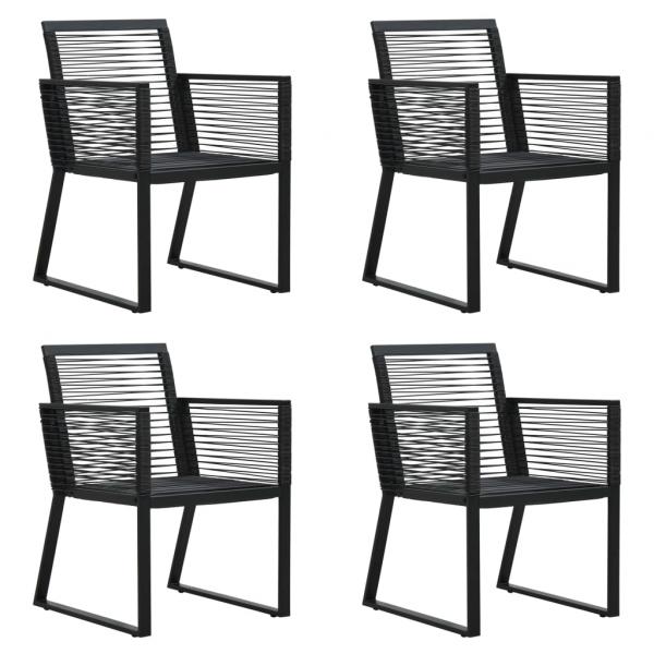 5-tlg. Garten-Essgruppe PVC Rattan Schwarz